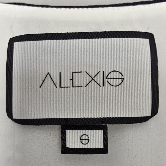 Alexis 100% Silk Cream Ruffle V-Neck Women's Long Sleeve Libbie Blouse Top Small - Picture 4 of 11